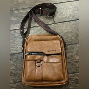 Tan Leather Crossbody Bag for Men